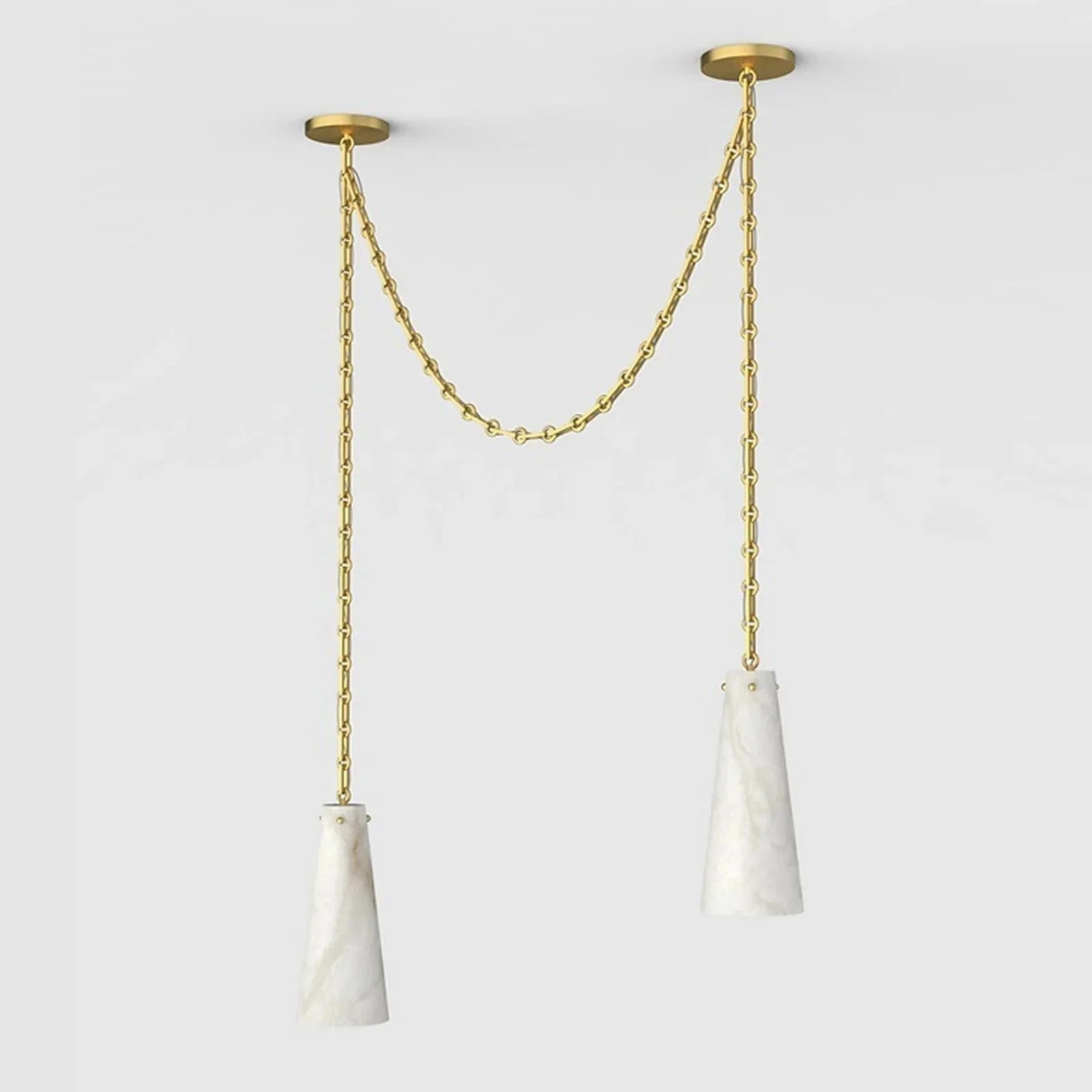 Alabaster Contemporary Vintage 2-Light Pendant