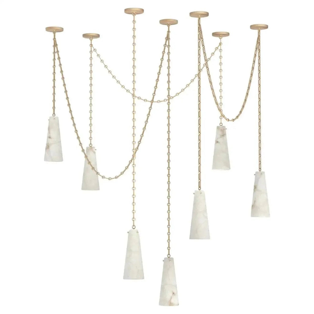 Alabaster Contemporary Vintage 7-Light Pendant