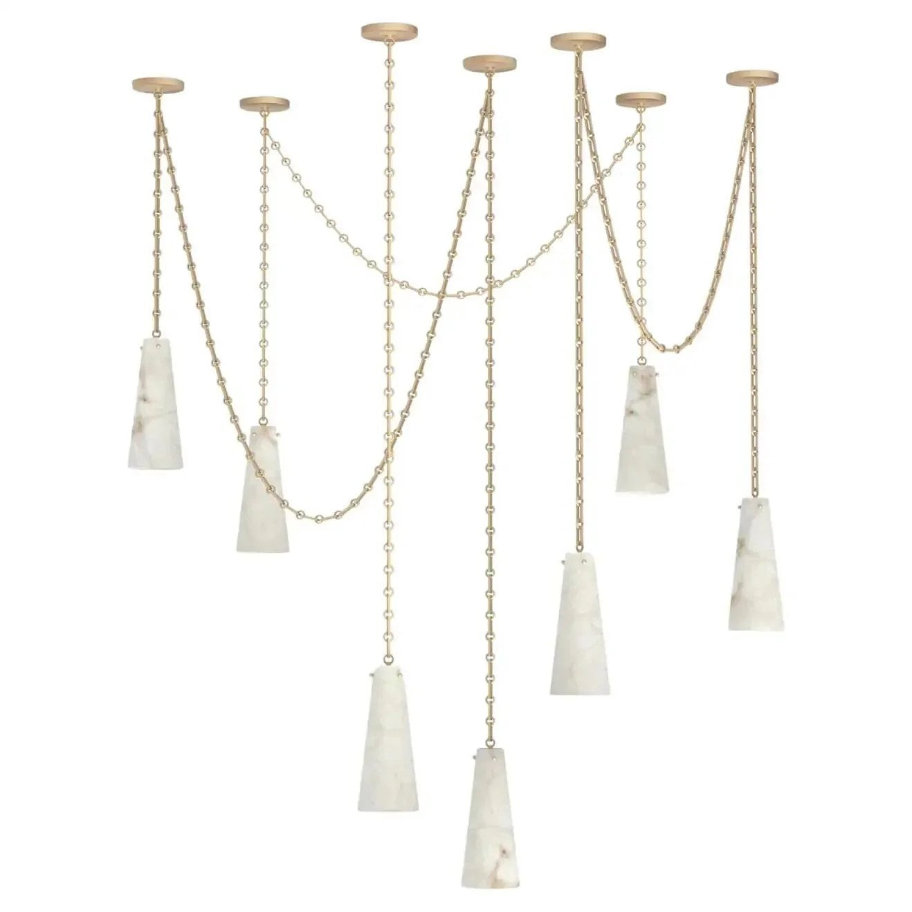 Alabaster Contemporary Vintage 7-Light Pendant