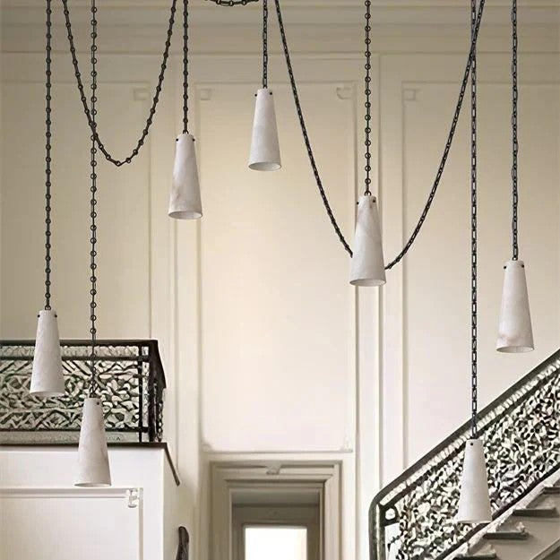 Alabaster Contemporary Vintage 7-Light Pendant