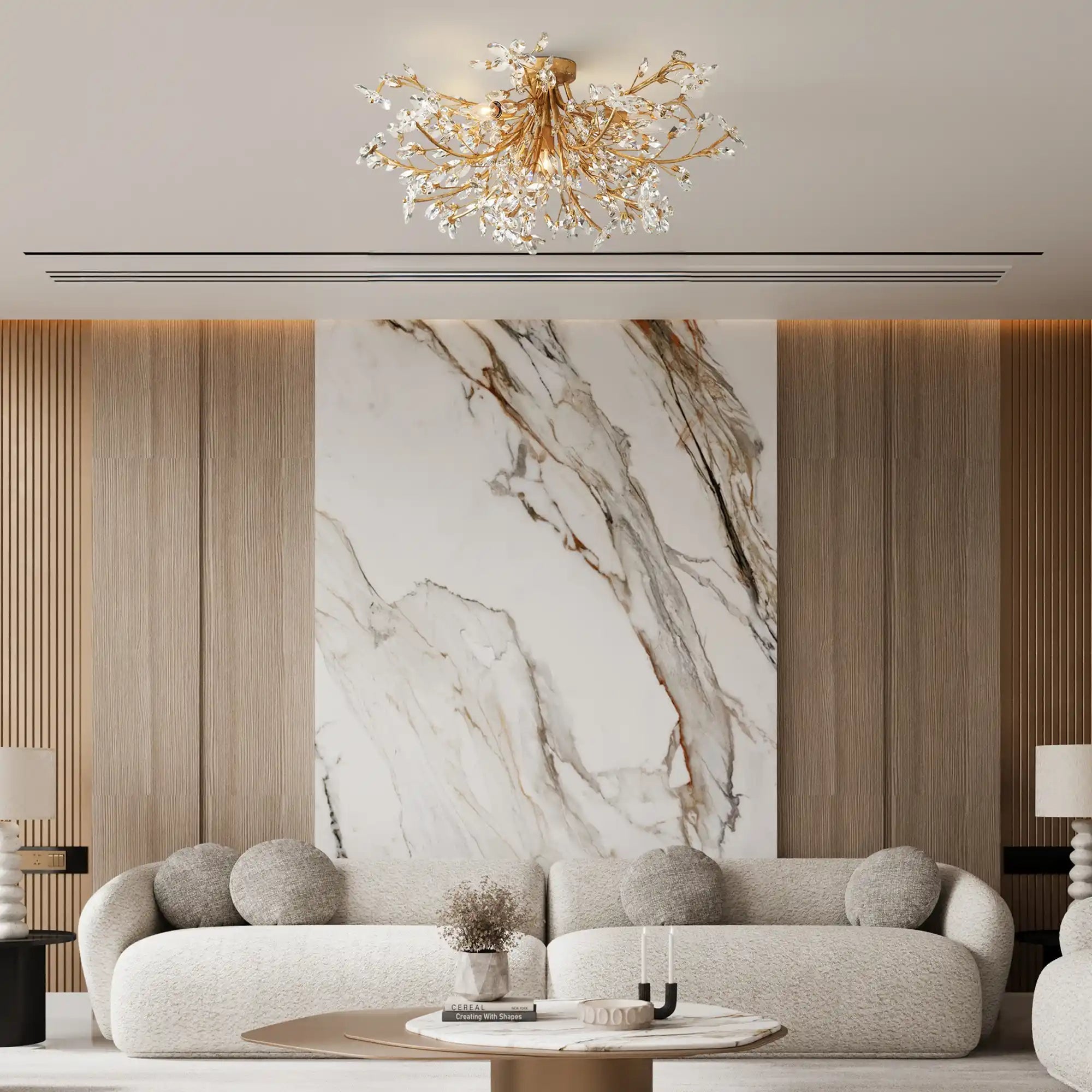 Susan Crystal Floral Flush Mount