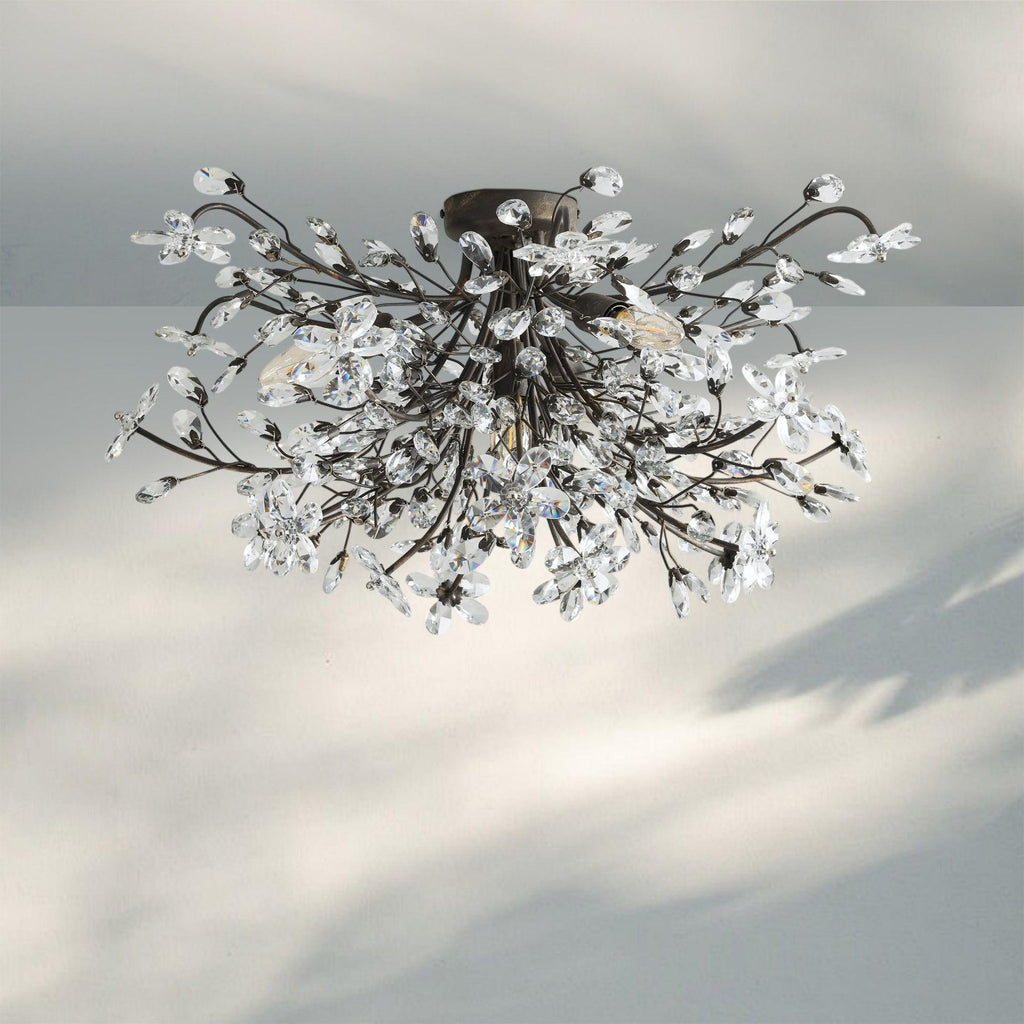 Susan Crystal Floral Flush Mount
