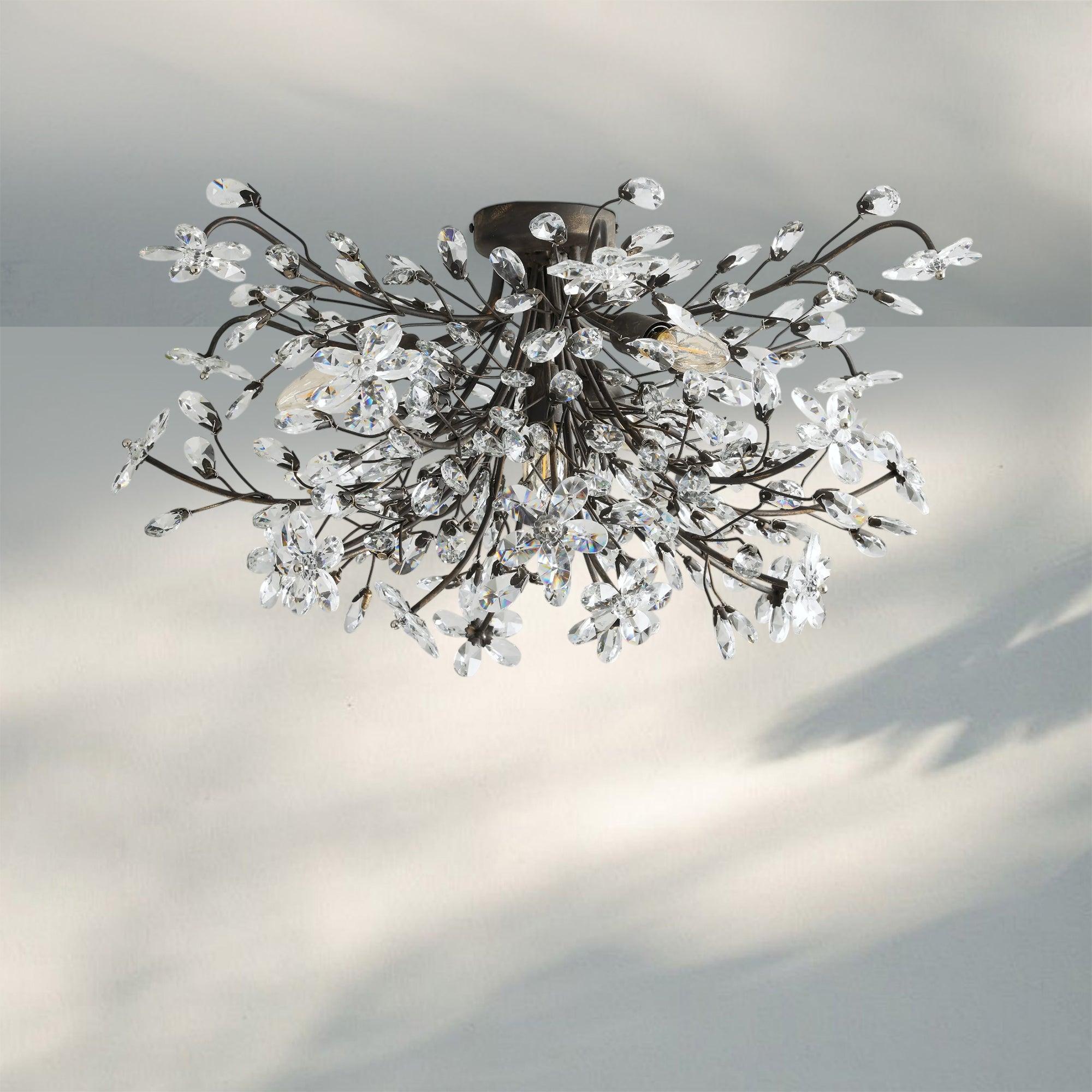 Susan Crystal Floral Flush Mount