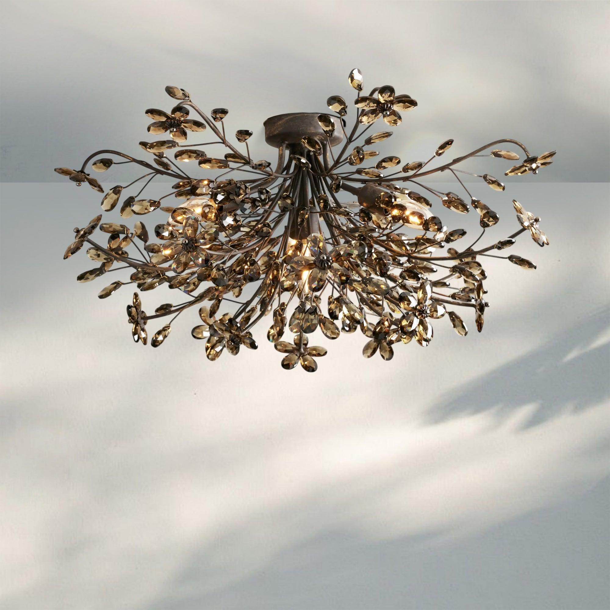 Susan Crystal Floral Flush Mount