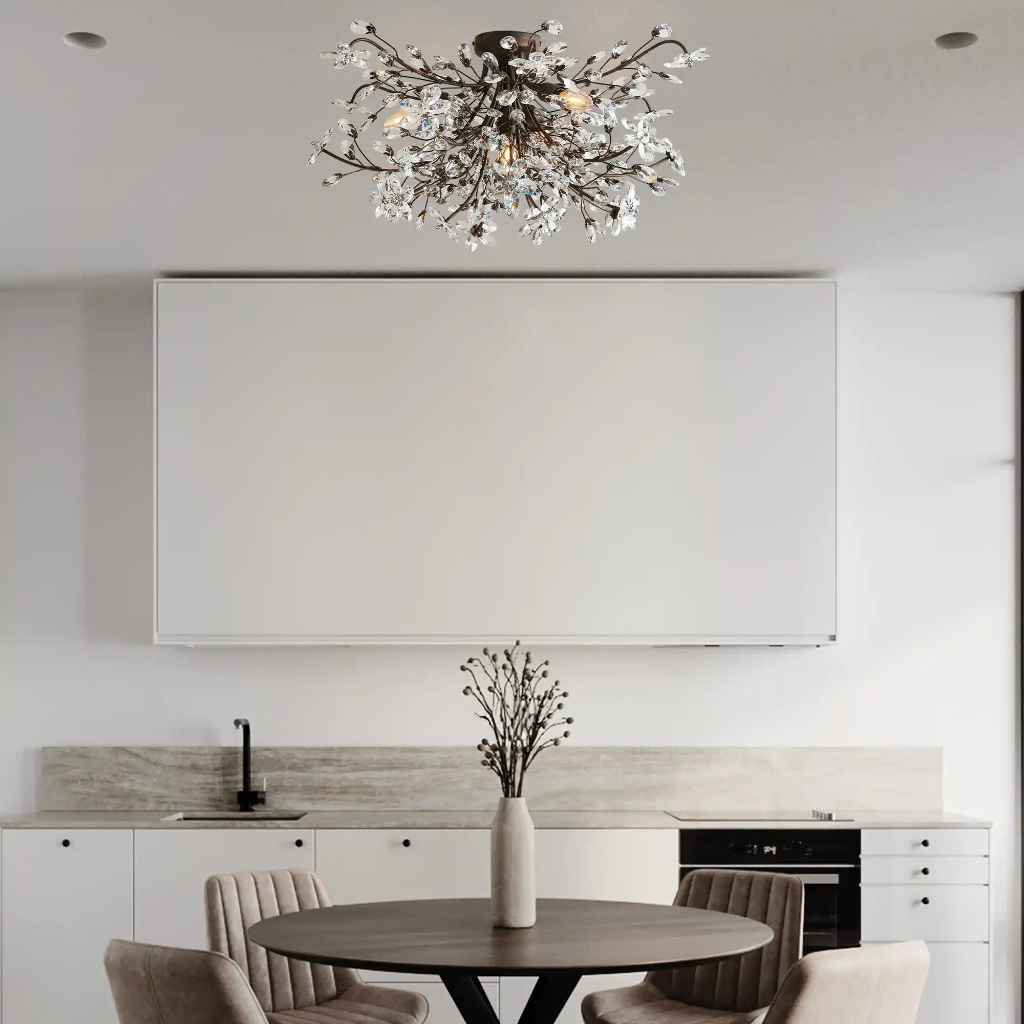 Susan Crystal Floral Flush Mount