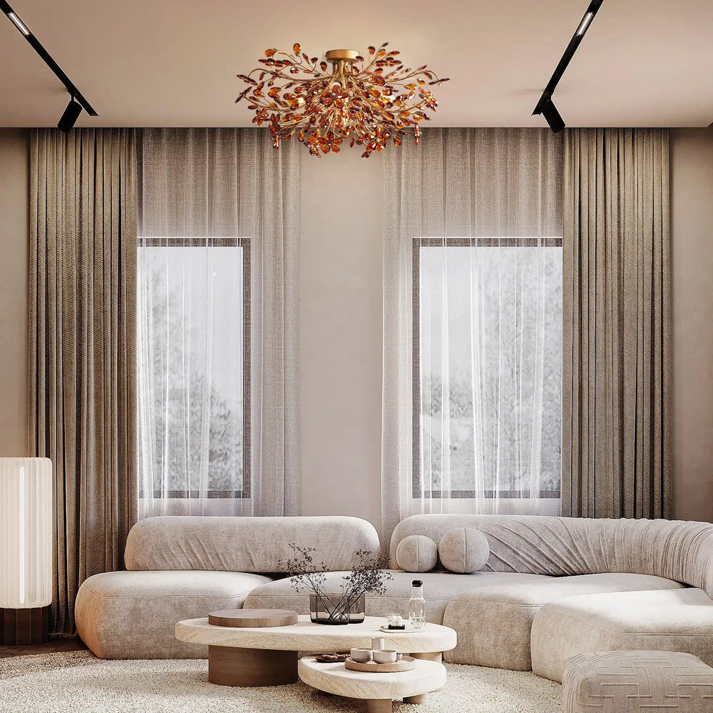 Susan Crystal Floral Flush Mount