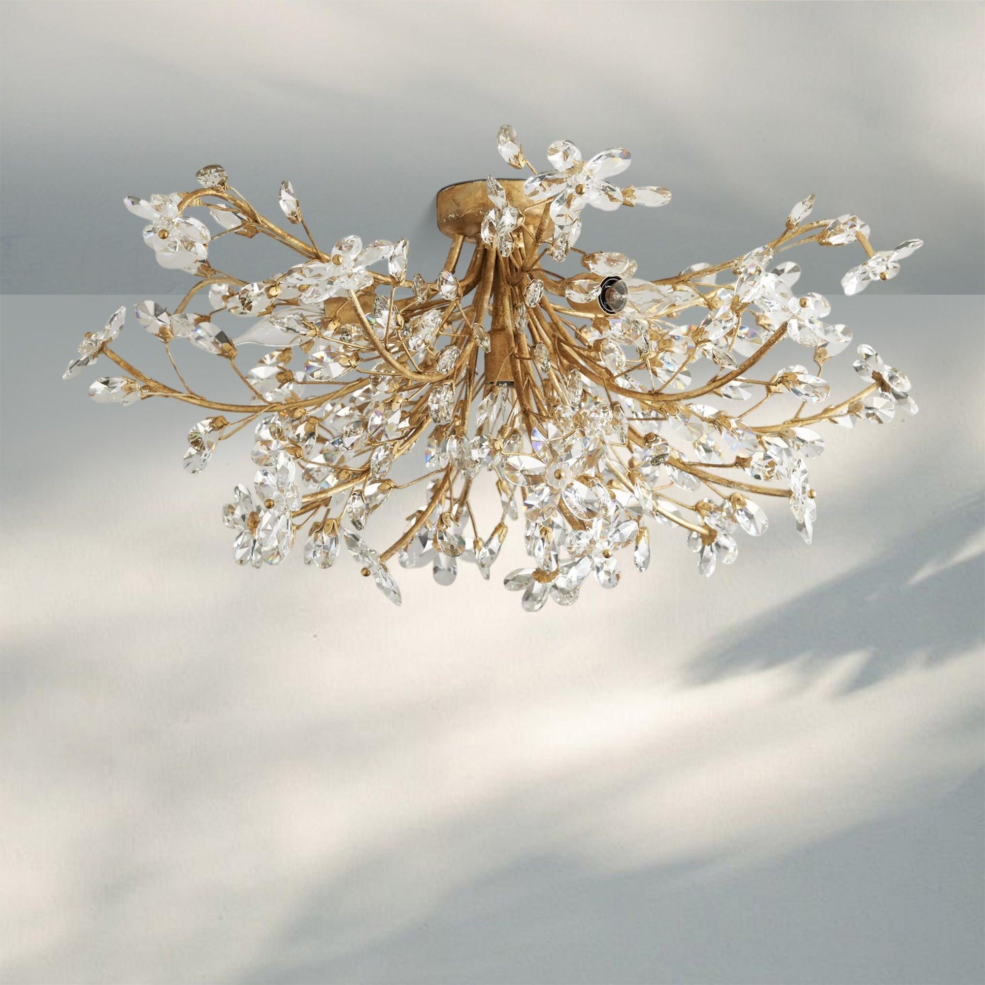 Susan Crystal Floral Flush Mount