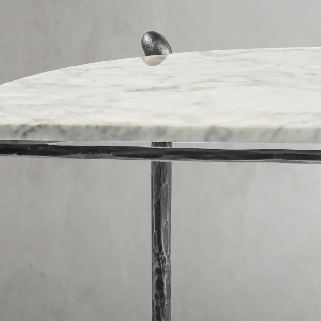 Thomson Horn Semi-Circle Marble Console Table