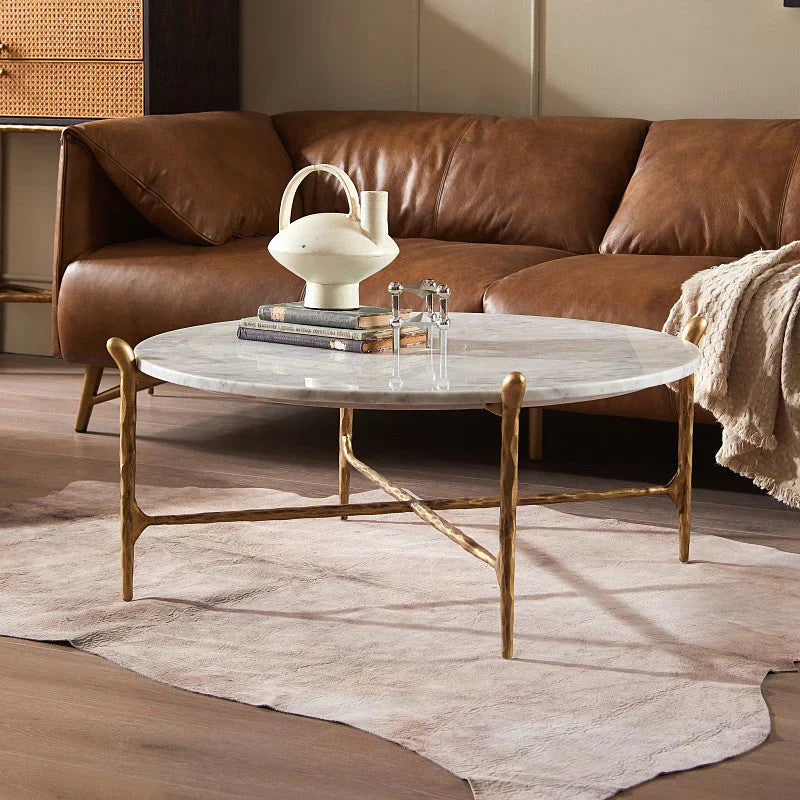 Thomson Round Horn Marble Coffee Table & Side Table