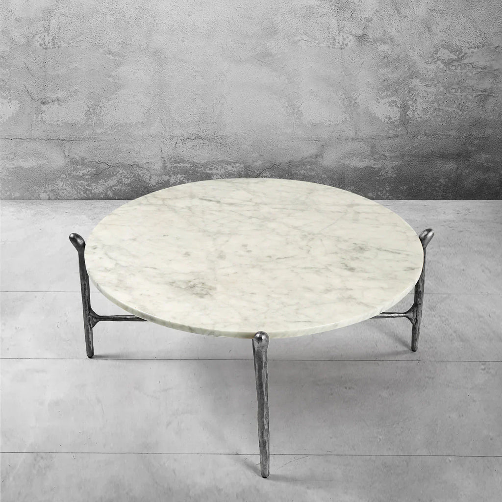 Thomson Round Horn Marble Coffee Table & Side Table