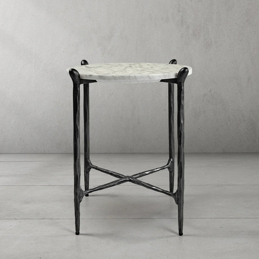 Thomson Round Horn Marble Coffee Table & Side Table