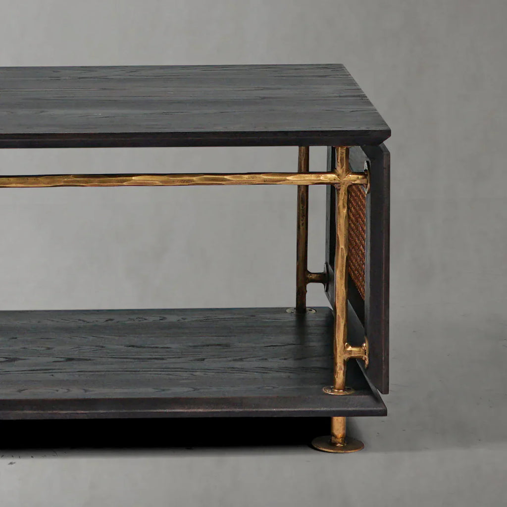 Thomson Vintage Rattan Wooden Coffee Table