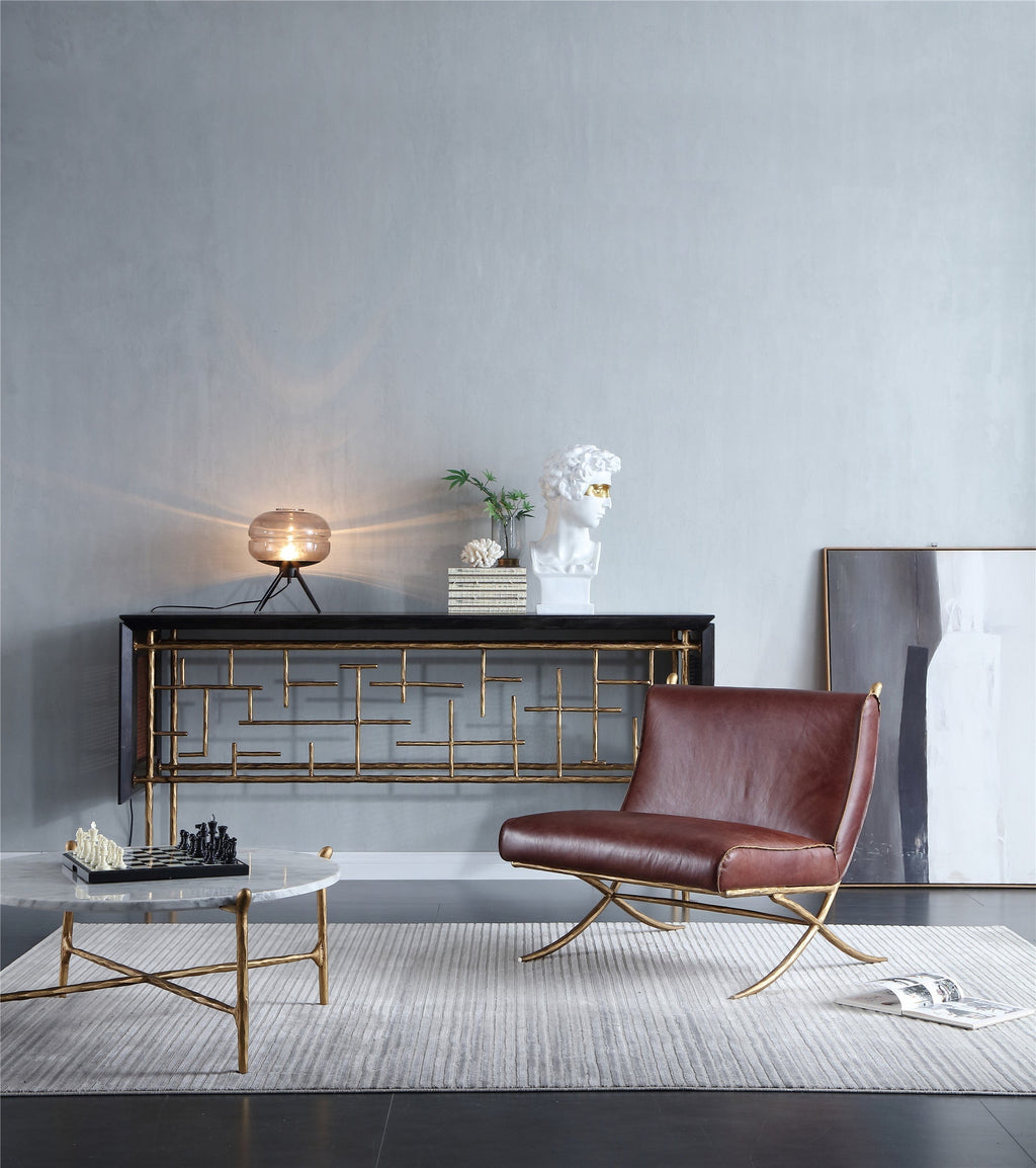 Thomson Metal Frame Rattan Console Table