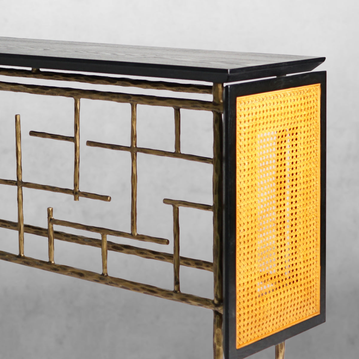 Thomson Metal Frame Rattan Console Table