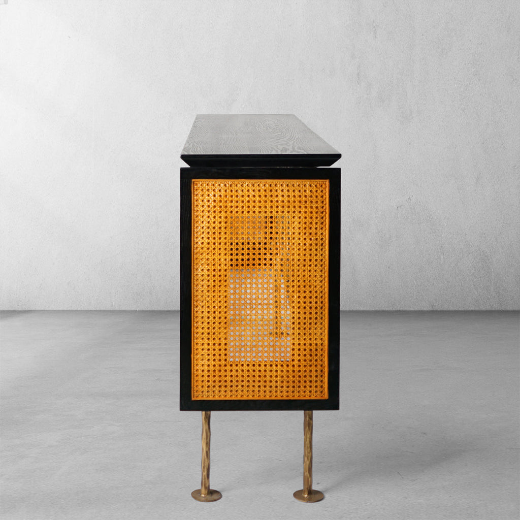 Thomson Metal Frame Rattan Console Table