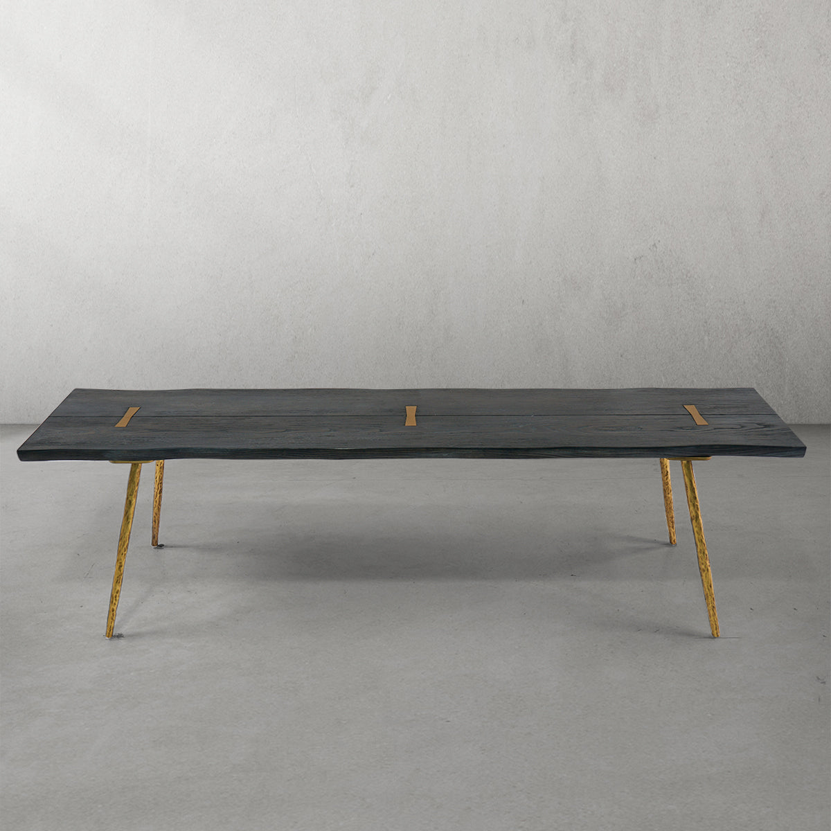 Thomson Retro Copper Frame Solid Wood Dining Bench