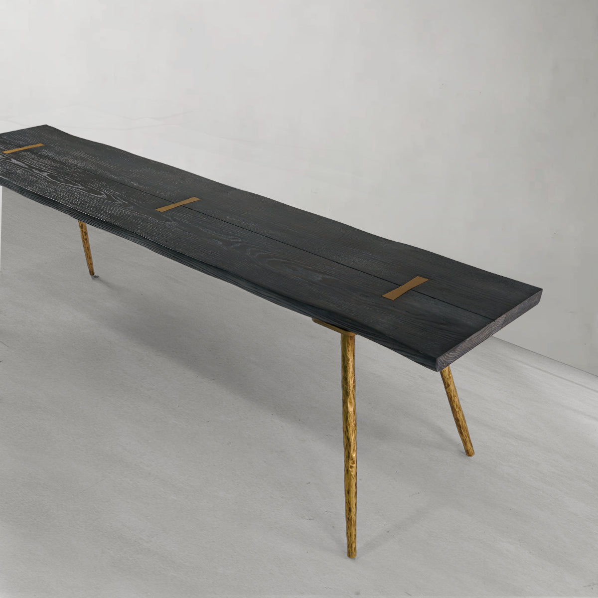 Thomson Retro Copper Frame Solid Wood Dining Bench