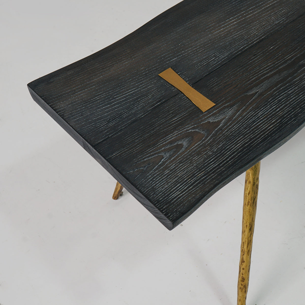 Thomson Retro Copper Frame Solid Wood Dining Bench