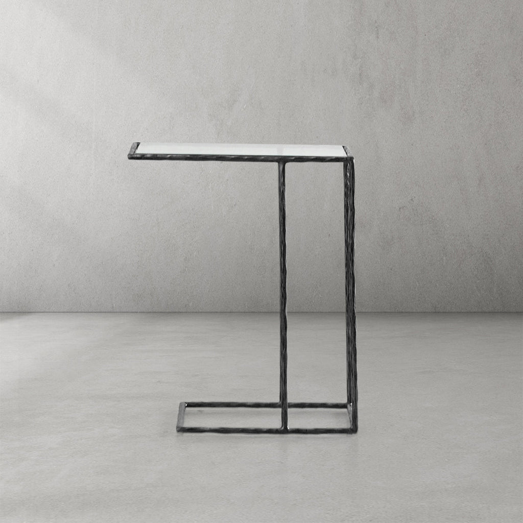 Thomson Tempered Glass C-Shaped Side Table