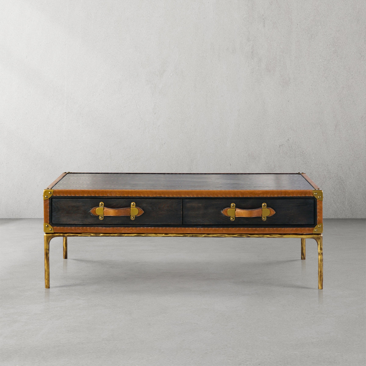 Thomson Vintage Leather Square Coffee Table