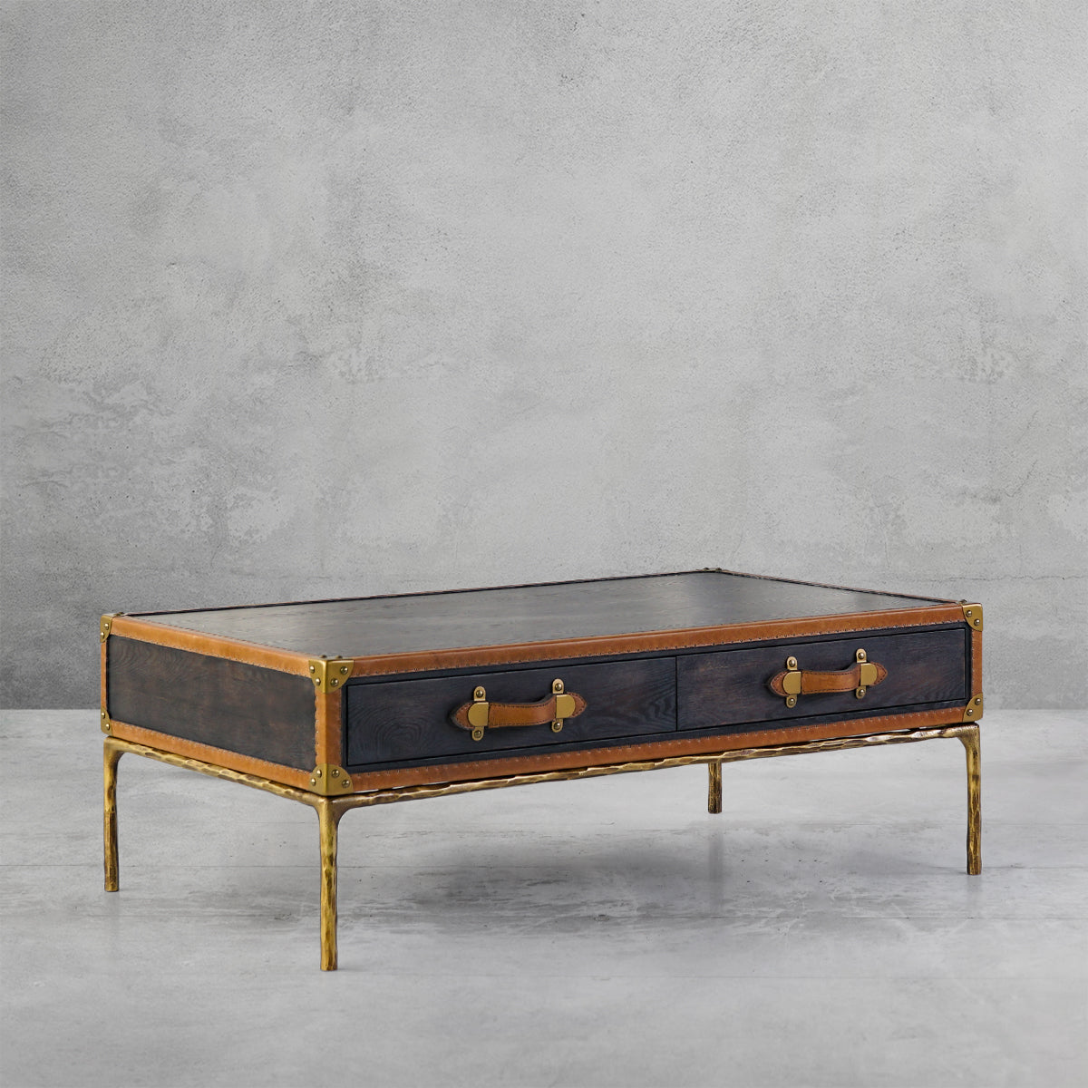 Thomson Vintage Leather Square Coffee Table