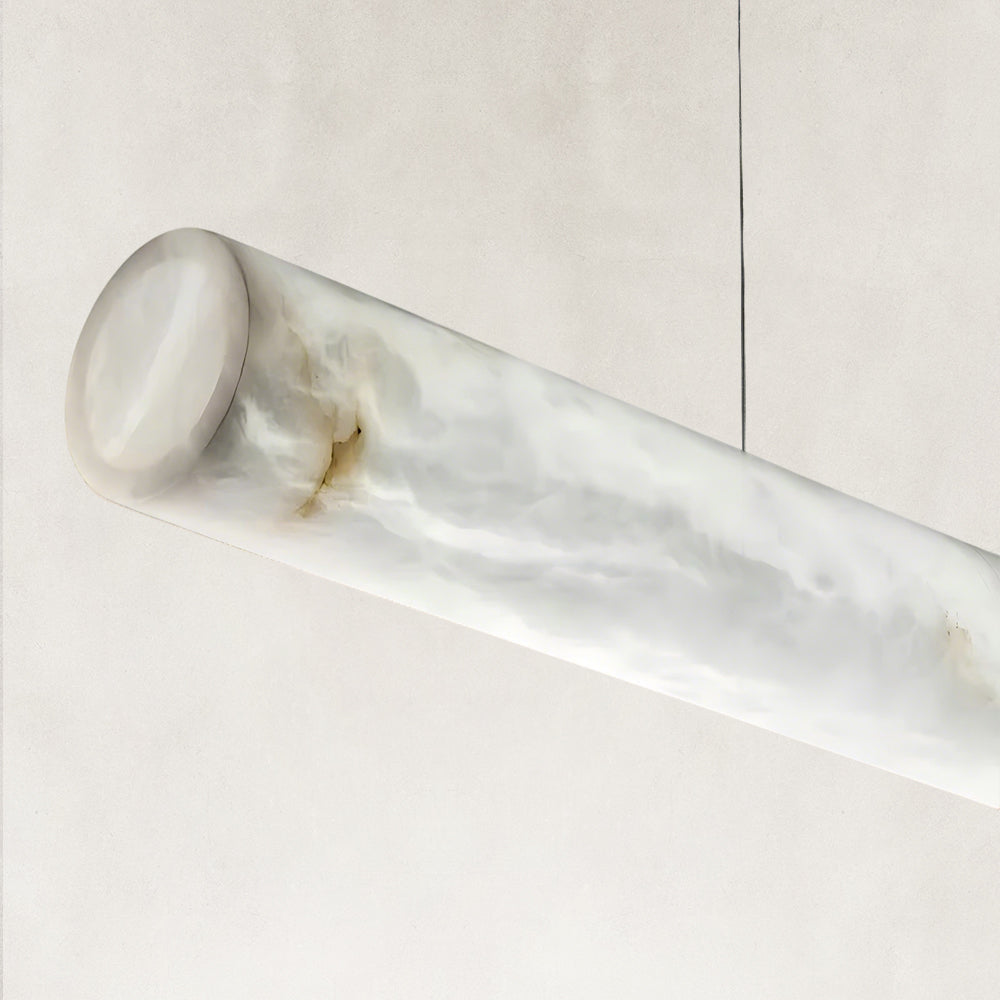 Verve Single Wave Alabaster Tube Pendant Light 59"L