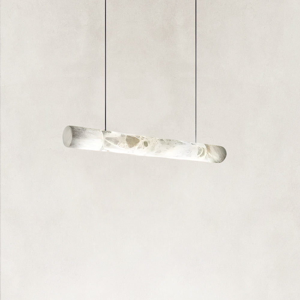 Verve Linear Alabaster Tube Pendant Light 47"L