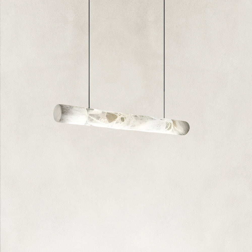 Verve Linear Alabaster Tube Pendant Light 59"L