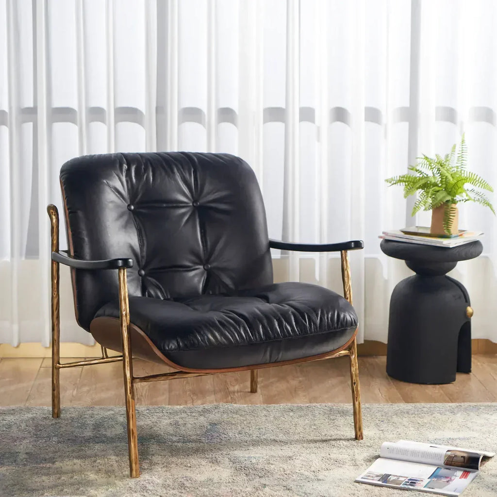 Thomson Black Leather Accent Chairs
