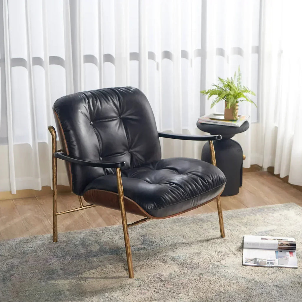 Thomson Black Leather Accent Chairs