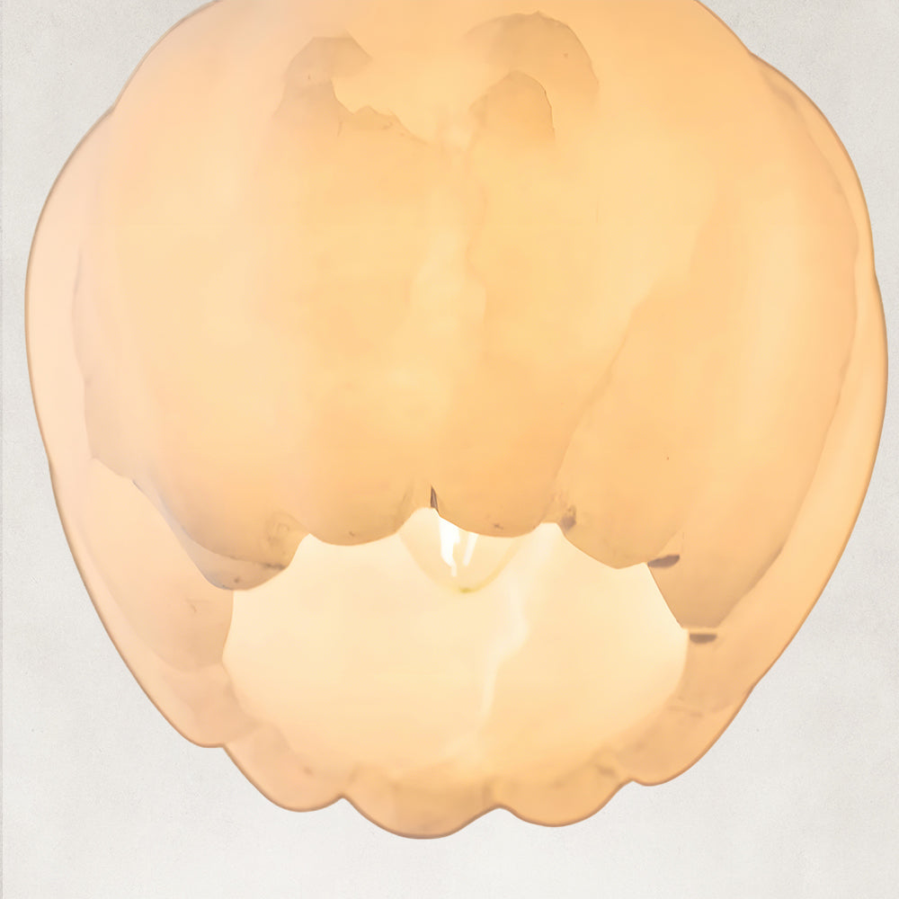Aura Bloom Natural Alabaster Flower 1-Light Pendant 6“H