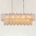 Solara Alabaster 2-Tier Rectangular Chandelier 40"W